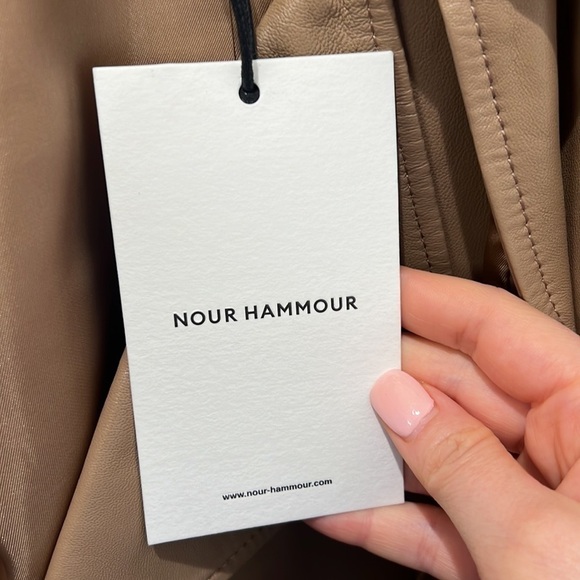 Nour Hammour | NWT SOLD OUT Hatti Leather Jacket in Sand - Size FR 34/US 2 - Picture 9 of 14